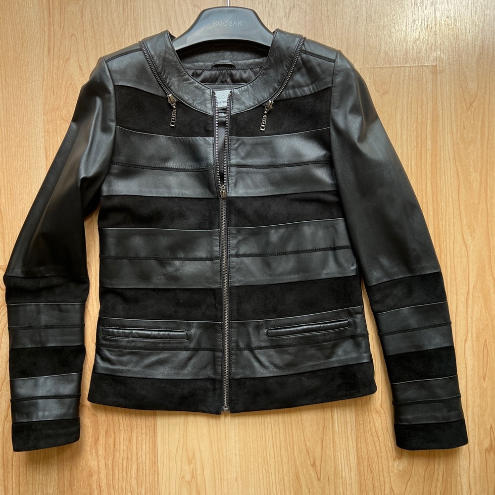 Leather black jacket size small
